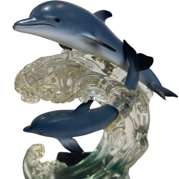 Lenox Dream of Dolphins Waves Seashells Acrylic Figurine 2001. 8 in H. - Picture 2 of 10